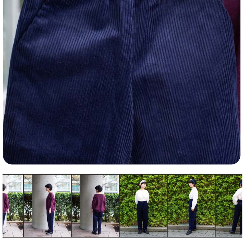 GALLEGO DESPORTES sz S Jane Corduroy pants in navy - Picture 4 of 12